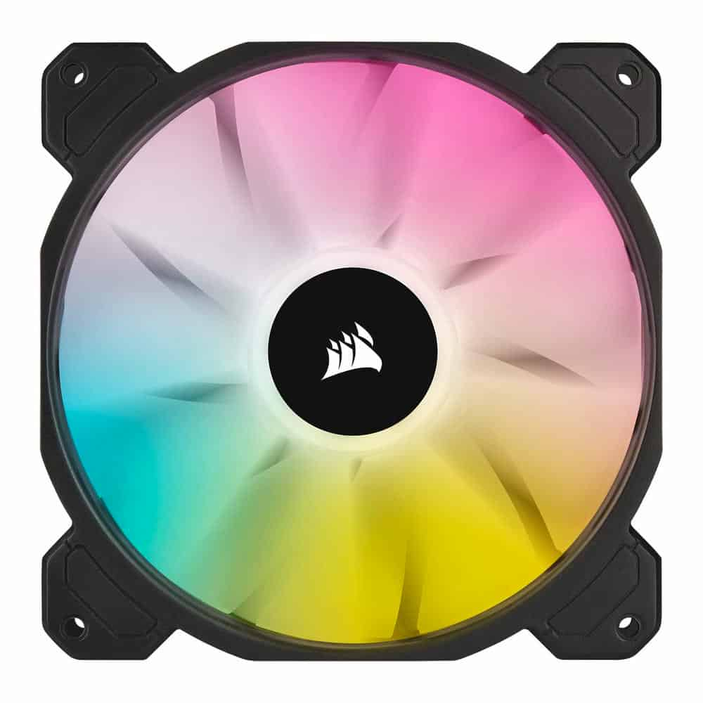 (image for) Corsair iCUE SP140 RGB ELITE Dual 140mm PWM Fan Twin Pack with Lighting Node CORE Black